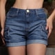 thumbnail image 3 of Short Mujer Cargo Tiro Alto Mezclilla Stretch Azul, 3 of 6