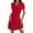 Red, variant on Plus Size Women's V Neck Lapel Button Down Flowy Long Sleeve Tunic Dress - Casual Party Vacation Outfit for Spring Fall - XL-5XL Sizes