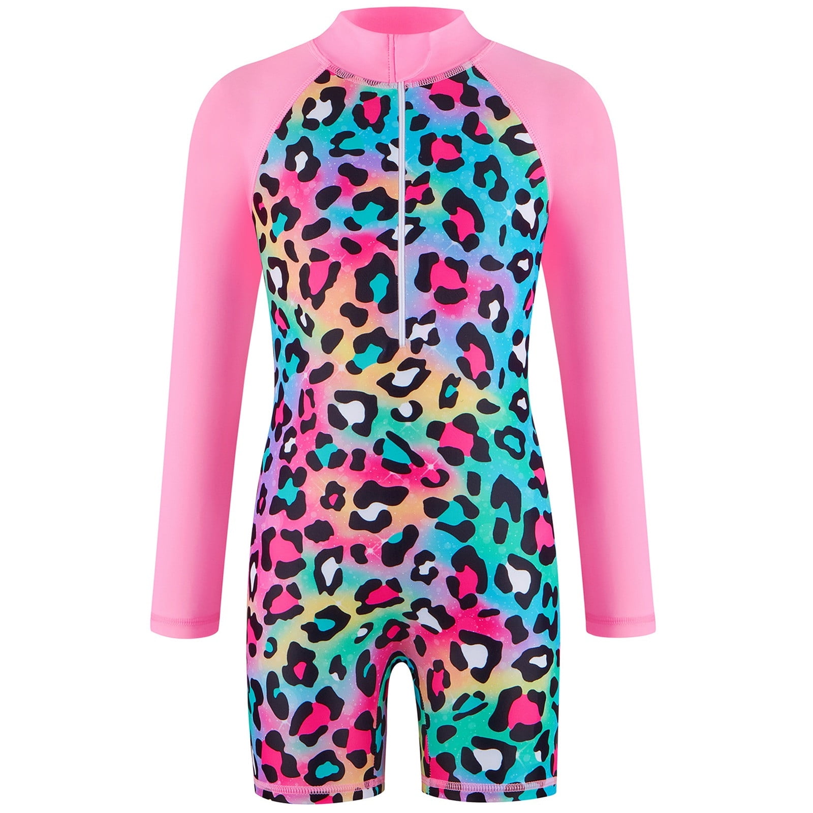 Girls One Piece Long Sleeve Swimsuit Swimsuit Toddler Bathing Suits for Kids Swim Shorts