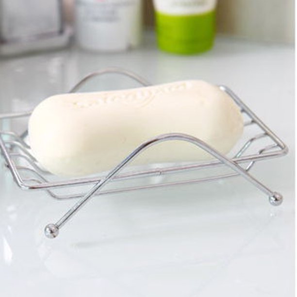 Stainless Steel Soap Box with Drain Design Stylish Soap Dish Storage Rack Bathroom Decoration