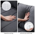 thumbnail image 4 of 89*79" Modern Modular Sectional Sofa with Deep Seat, Vertical Stripes, 5 Seat Corner Couch with Movable Ottoman, Throw Pillows,L-Shaped Comfy Cloud Indoor Furniture for Living Room, Apartment, Gray, 4 of 9