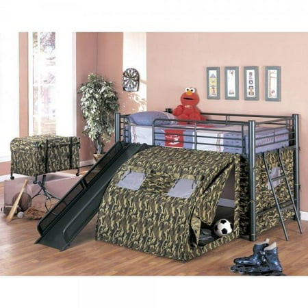 Tent Only Loft Bunk - coaster home furnishings kids camo tent twin loft bunk bed with slide - camouflauge