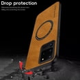 thumbnail image 5 of for Samsung Galaxy S20 Ultra PU Leather Case, Vintage Compatible with MagSafe and Wireless Charging Slim Fit-Drop Scratch Resistant Support Magnetic Car Mount Case Cover for Galaxy S20 Ultra, Brown, 5 of 9