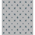 thumbnail image 3 of Airplane Twin Size Duvet Cover Set, Diagonal Stripes with Blue Travel Icons Silhouettes Trip Vacation Aviation, Decorative 2 Piece Bedding Set with 1 Pillow Sham, Dark Blue White, by Ambesonne, 3 of 3