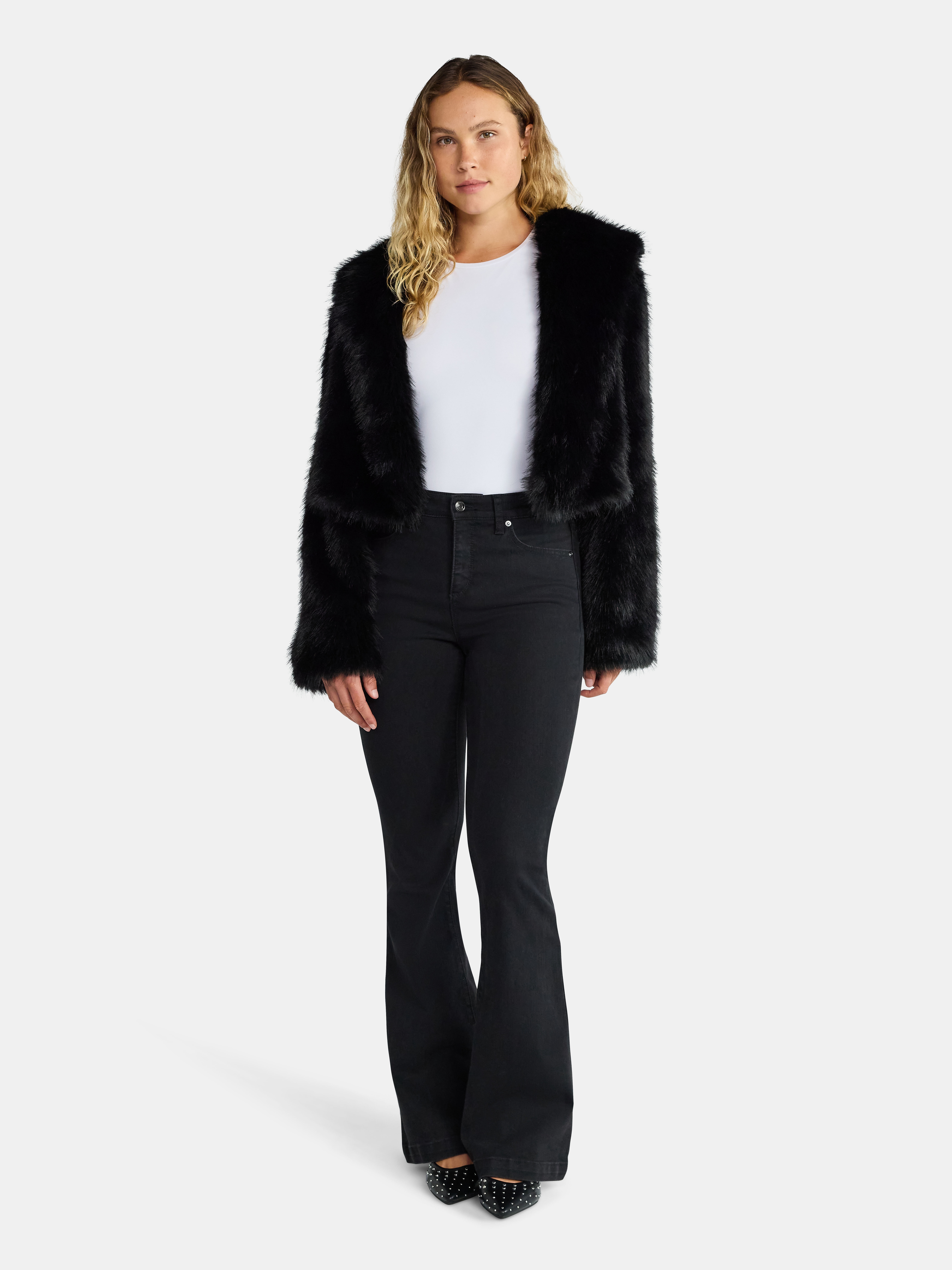 Madden NYC Women's Faux Fur Cropped Jacket, Sizes XXS-XXL