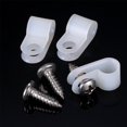 thumbnail image 4 of Hicarer 50 Pack R-Type Cable Clip Wire Clamp, Nylon Screw Mounting Cord Fastener Clips with 50 Pack Screws for Wire Management (White, 1/4 Inch), 4 of 5