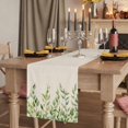 thumbnail image 2 of Green Leaves Vines Short Table Runner 36 Inches Long,Vintage Country Pastoral Plants Cotton Linen Table Runners Dresser Scarves,Fabric Tabletop Scarf Furniture Cover for Home Dinner Party 13"x36", 2 of 9