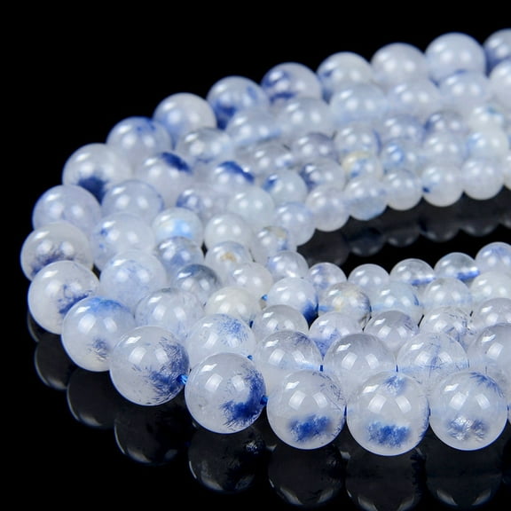 Genuine Rare Dumortierite In Quartz Gemstone Grade AAA 4mm 5mm 6mm 8mm Round Loose Beads 15.5"