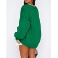 thumbnail image 2 of Cardigan de Punto Grueso PRETTYGARDEN Verde Talle Grande, 2 of 7