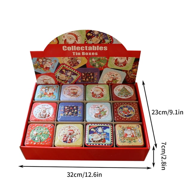 XWSHYW Decoraciones Navideñas Caja Pequeña de Hojalata, Caja de Regalo de Navidad, Caja de Embalaje, Caja de Dulces, Caja de Hojalata, Caja de Color para Hornear, Juego