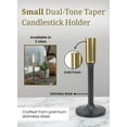 thumbnail image 5 of Serene Spaces Living 8.5" Dual-Tone Taper Candlestick Holder, Modern, Single, 5 of 6