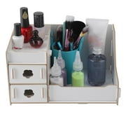 Wooden Drawer Type Cosmetic Storage Box Containing Rack Makeup Organizer
