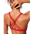 thumbnail image 4 of Top de Bikini CRZ YOGA con Escote en V y Diseño Cruzado Rojo L, 4 of 5