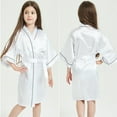 thumbnail image 4 of RMGVDSD Kids Girls Satin Silk Kimono Robe Girl's Solid Color Short Kimono Robe Summer Bathrobe Nightgown Sleepwear Birthday Party Gifts Girls' Sleepwear for 9-10 Years, 4 of 4