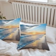 thumbnail image 7 of Waterproof Throw Pillow Covers Set of 2, 24x24 Inch Sunset Beach Decorative Pillowcases Outdoor Pillow Slip Cushion Covers Set for Couch Tent Spray Ocean Waves Sky Nature Scenery, 7 of 7