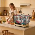thumbnail image 3 of ZIATUBLES Hummingbird Peony Print Toaster Oven Dust Cover Fits Standard Ovens Machine Washable Polyester with Storage Side Pockets Foldable Appliance Protector Cover, 18.5" x 14.5" x 9", 3 of 8