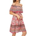 thumbnail image 2 of Sonducket Vestido corto informal para mujer, vestido veraniego de algodón bohemio, playa, vacaciones, fiesta, viaje, ropa de verano Sexy para mujer, color Prendas para la parte del cuerpo Rosado S Sonducket AP010707-05, 2 of 6