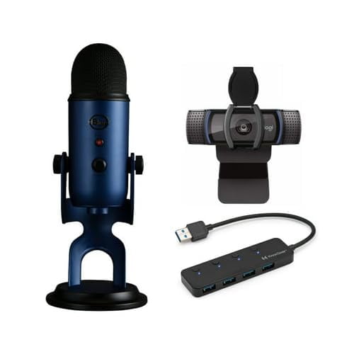 Micrófono Blue Microphones Yeti USB con cámara web HD y hub USB