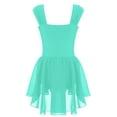 thumbnail image 2 of Xnihocha Kids Girls Chiffon Ballet Leotard Sleeveless Camisole Lyrical Dress Dancewear Green 10, 2 of 7