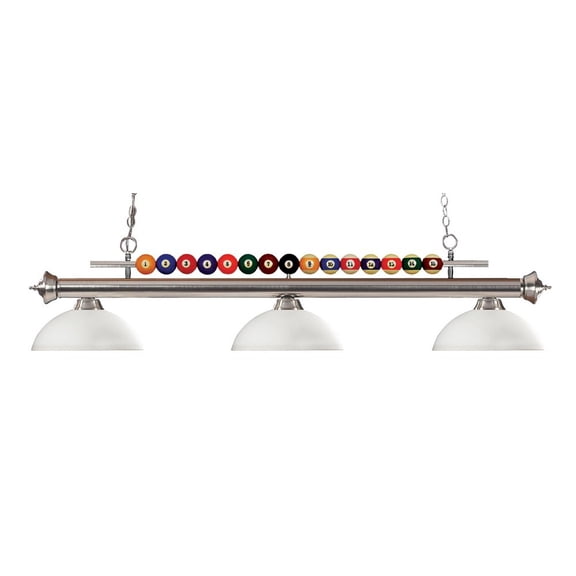 Z-Lite Shark 3 Light Billiard Light in Brushed Nickel