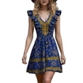 thumbnail image 4 of CHUMUD Summer Dresses for Women Boho Floral Sleeveless Mini Dress V-Neck A-Line Retro Short Dress Vacation, 4 of 6