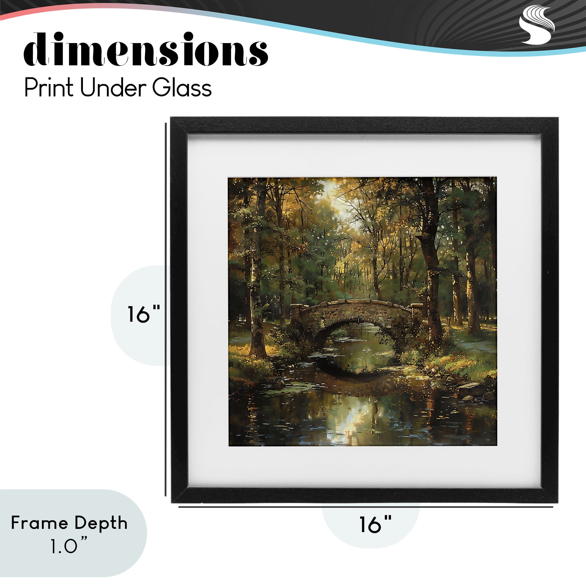 Stupell Industries Forest Bridge in Autumn Light Black Framed Print Under Glass, design by Creative Studio