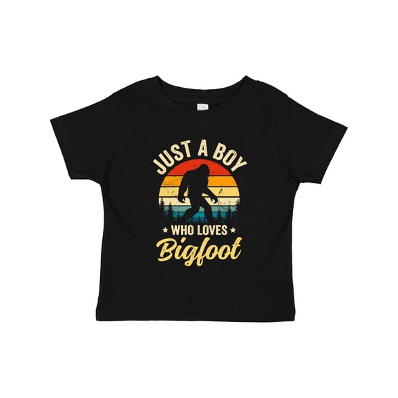 Inktastic Just a Boy Who Loves Bigfoot Retro Sasquatch Boys Toddler T-Shirt