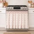 thumbnail image 4 of 30"x22" Oven Skirt Curtain for Kitchen Decor,Girlish Charm Lace Trim & 8 Ribbon Ties,Rustic Decorative Oven Door Curtain for Cottage Kitchen Decor, 4 of 7