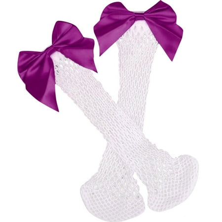 

Baocc accessories Women Ruffle Ankle High Socks Mesh Lace Fish Net Short Socks Socks Purple