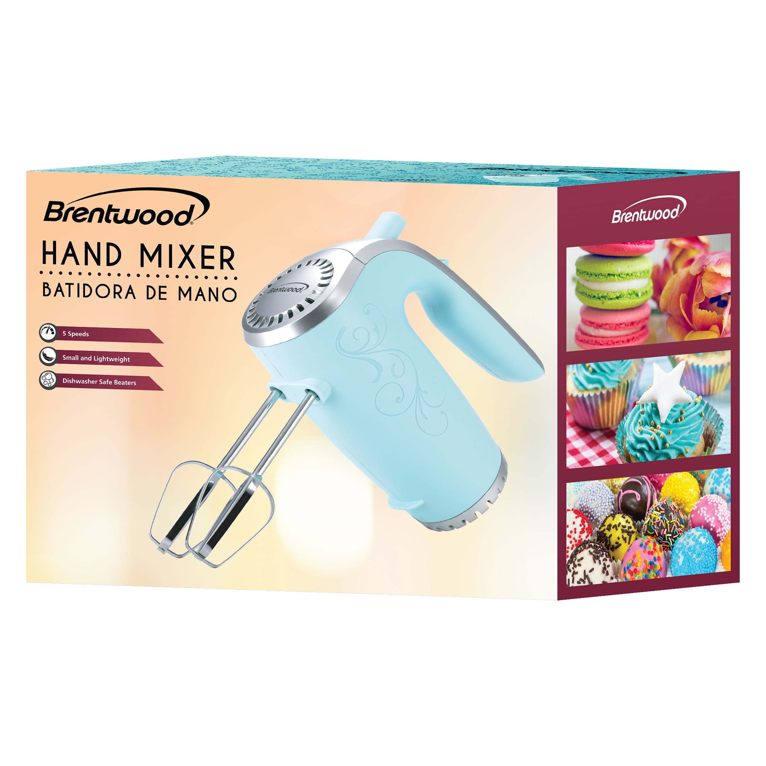 Brentwood New Lightweight 150-Watt 5-Speed Electric Hand Mixer (Blue)