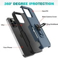 thumbnail image 3 of For iPhone 15,15 Pro,15 Plus,15 Pro Max Case with Screen Protector,Heavy Duty Shockproof Full Body Protective Phone Cover,Built in Rotatable Magnetic Ring Holder Kickstand for iPhone 15 Pro Max -Blue, 3 of 8