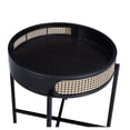 thumbnail image 4 of ACME Table d'Appoint Ronde en Bois avec Plateau Colson et Insert en Rotin, Noir, 4 of 5