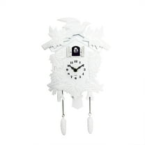 Walplus White Vintage Cuckoo Clock Bird Pendulum Wall Clock 2-Year Warranty