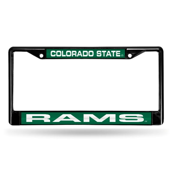 Colorado State NCAA Rams Black Metal License Plate Frame Holder