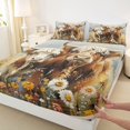 thumbnail image 3 of Castle Fairy Highland Bull Twin Sheet Sets 3pcs for Kids Teens Adults,Farmhouse Animal Twin Fitted Sheet Microfiber,Chic Floral Flowers Breathable Flat Sheet,Breathable Home Decor, 3 of 7