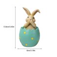 thumbnail image 2 of Bearachild Decoración de patrón de animales bonitos de Pascua, artesanía de escritorio, escultura de resina, figurita de vacaciones, adorno, accesorios Artesanía Verde Bearachild HA071401-03, 2 of 6