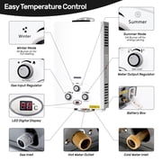 TCFUNDY 2.0 GPM 8L Tankless Water Heater LPG Liquid Propane Gas Instant Hot Boiler with Digital Display