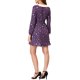 thumbnail image 3 of INSPIRE CHIC Women's Contrast Peter Pan Collar Metallic Stars Long Sleeve Dress Purple M, 3 of 5