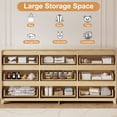 thumbnail image 6 of VNT Dresser, 9 Drawer Dresser for Bedroom, 55" Chest of Drawers with Anti-Tip Kit & Metal Handles for Living Room, Bedroom, Natural, 6 of 7
