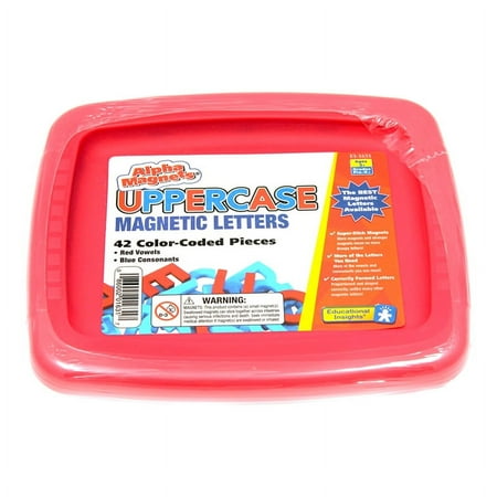 Educational Insights Uppercase Alphamagnets, Red and Blue, 42 Pieces