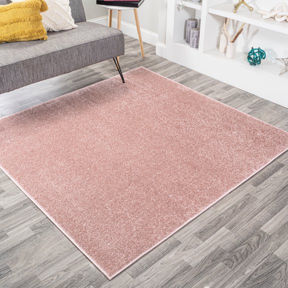 JONATHAN Y SUPERSOFT 5' Square Area Rug, Haze - Pink, SEU100P-5SQ