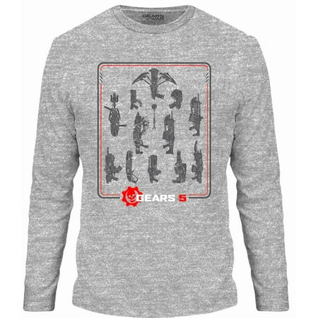 Gears of War Armament Long Sleeve T-Shirt (X-Large, Athletic Heather)
