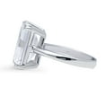 thumbnail image 3 of BERRICLE Sterling Silver Solitaire Wedding Engagement Rings 8.5 Carat Emerald Cut Cubic Zirconia CZ Statement Cocktail Ring for Women, Rhodium Plated Size 4.5, 3 of 10