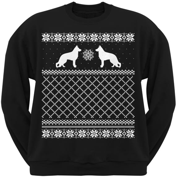 Old Glory Mens German Shepherd Ugly Christmas Sweater Long Sleeve Sweatshirt