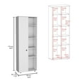 thumbnail image 3 of Wooden Cabinets, Hoyt Kitchen Pantry Storage Cabinet With and Five Interior and Exterior Shelves, White Living Room Cabinets,Engineered Wood Cabinets With Doors, 3 of 7