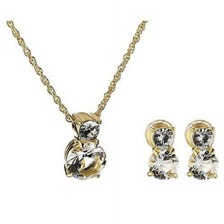 Swarovski Brillance Gold Size 15 inches Necklace and Earring Set 1179712