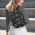 thumbnail image 5 of Yiaed Skeletons Dancing Print Print Laptop Backpack Travel Canvas Backpack Vintage Aesthetic Backpack for School Knapsack Backpack Backpack for School-Small, 5 of 5