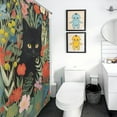 thumbnail image 3 of The Cat Is Hiding Waterproof Polyester Quick-Drying Shower Curtain for Bathroom with 12 Hooks, 3 of 5