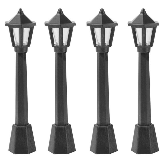 Generic 4 Pcs Mini Street Lamp Post Model Train Lamp Post Lights Miniature Christmas Village Pathway