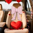 thumbnail image 1 of 11x8.5 Inch Bow Ribbon Pillow with Adjustable Strap for Car Headrest, Sofa and Office Chair, Soft Lumbar Support Cushion, Home Decor Gift, 1 of 8